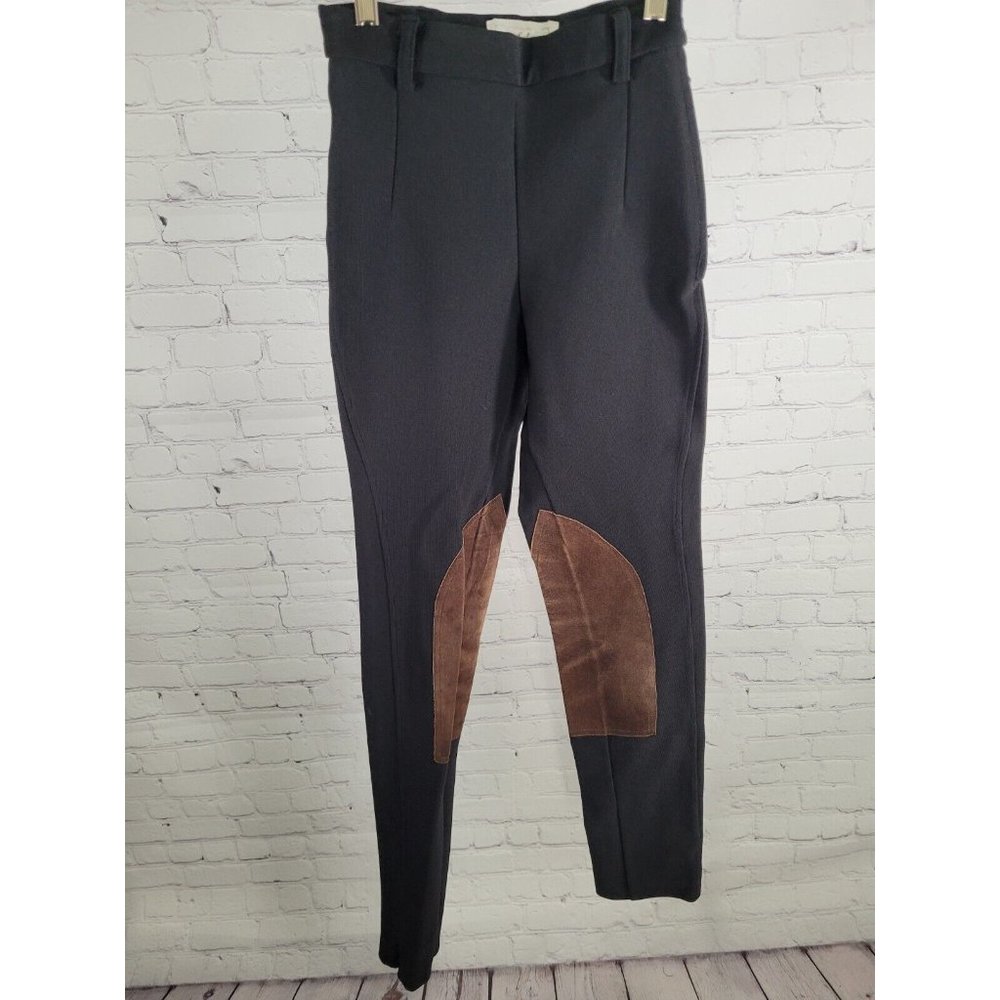 Les Filós Black Brown Riding Pants High Rise Strech Size 40 (Waist 23")